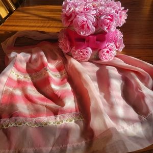 Fancy Vintage Apron ~ Pretty & Pink! ~ Handmade ~ MCM Vibe ~ Unique & Pretty!